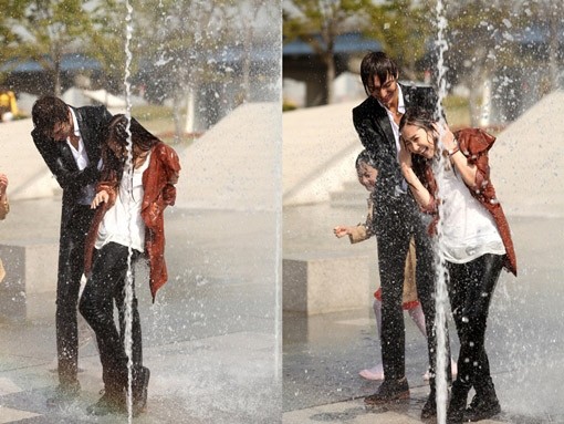Lee Min Ho and Park Min Young go on a romantic fountain date in “City Hunter” 