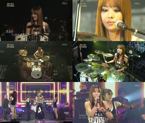 Brown Eyed Girls&rsquo; Narsha puts on a drum performance on &lsquo;Immortal Song 2&prime;