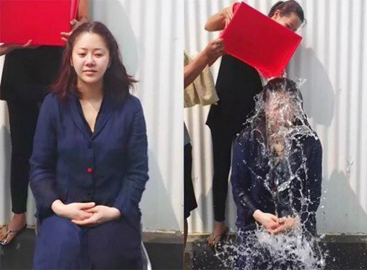 Korean actors and actresses taking the ALS 'ice bucket challenge'