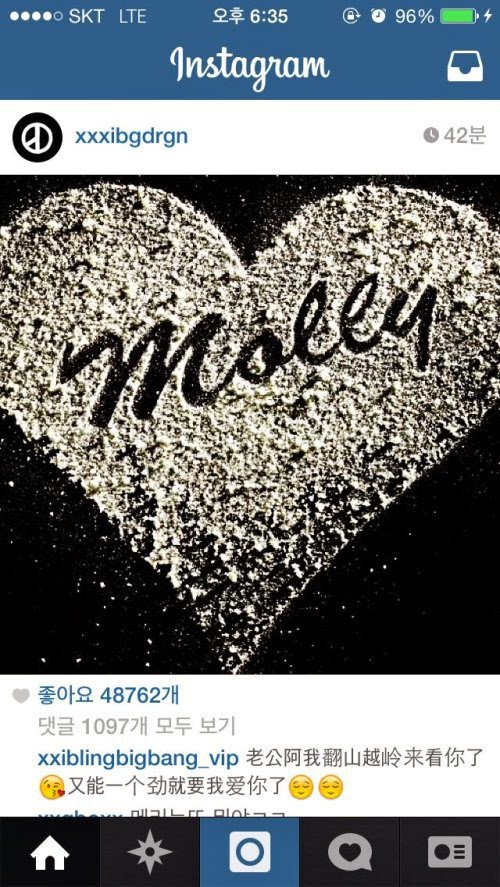 GD alludes to drugs on his Instagram