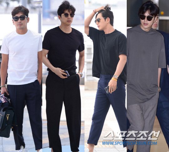 Gong Yoo, Ha Jung-woo, Park Hae-jin and Lee Min-ho in short sleeves