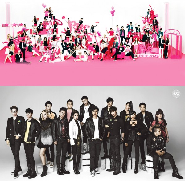 How much profit did SM Entertainment and YG Entertainment earn in 2012?