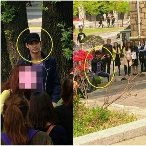 Kim Soo Hyun doesn&rsquo;t mind the crowd surrounding him in college