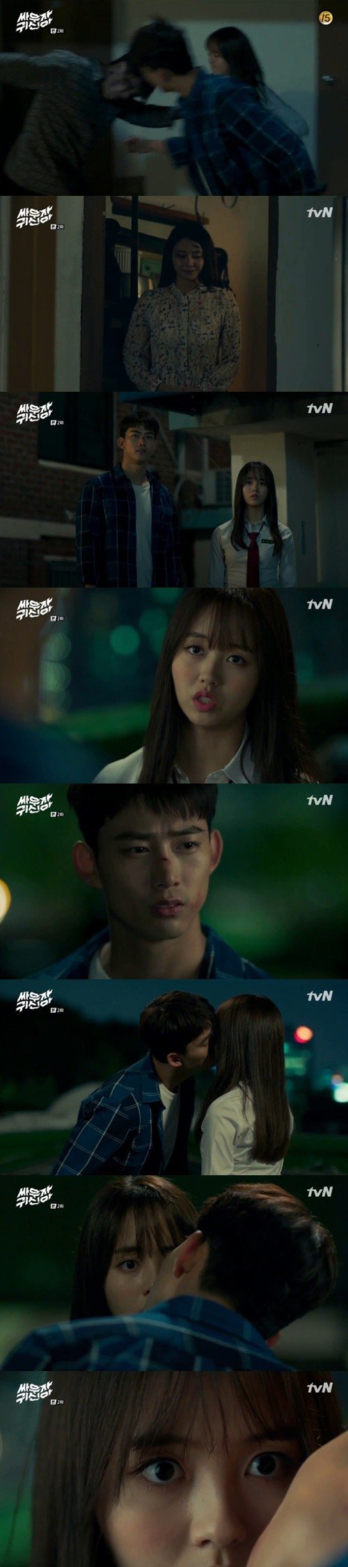 'Bring It On, Ghost' Taecyeon surprise kisses Kim So-hyeon-I